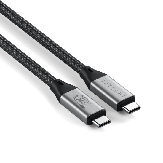Satechi USB4 V2 Pro Cable câble USB USB4 Gen 4x2 1,2 m USB C Argent, Noir