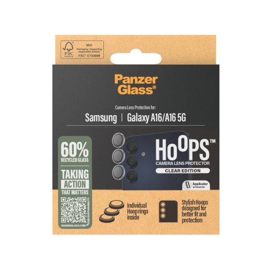 PanzerGlass ® Hoops® Transparent Camera Lens Protector Samsung Galaxy A16 | A16 5G Protection d'écran transparent 1 pièce(s) PanzerGlass ® Hoops® Transparent Camera Lens Protector Samsung Galaxy A16 | A16 5G Protection d'écran transparent 1 pièce(s)