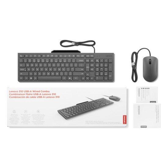 Lenovo GX31R09775 clavier Souris incluse maison/bureau USB Anglais américain Gris