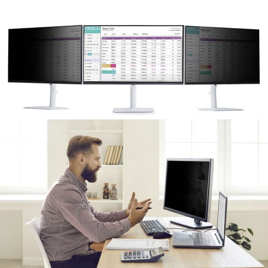 StarTech.com Filtre de Confidentialité Magnétique pour Écran Large 16:10 de 24 Pouces, Filtre Amovible, Anti-Reflets/Brillant, Protecteur d'Écran Réduisant la Lumière Bleue, TAA