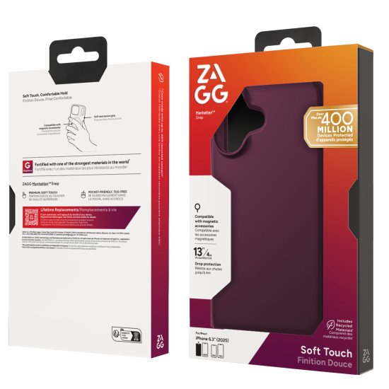 ZAGG Manhattan Snap coque de protection pour téléphones portables 16 cm (6.3") Housse Couleur cerise ZAGG Manhattan Snap coque de protection pour téléphones portables 16 cm (6.3") Housse Couleur cerise