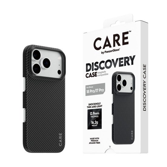 PanzerGlass CARE™ by ® Discovery Case Black & Grey w. MagSafe iPhone 2026 Pro | 17 Pro coque de protection pour téléphones portables Housse Noir