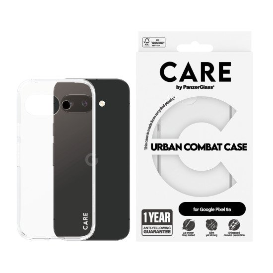 PanzerGlass CARE by ® Flagship Case Transparent Urban Combat w. Clear Frame Google Pixel 9a coque de protection pour téléphones portables Housse PanzerGlass CARE by ® Flagship Case Transparent Urban Combat w. Clear Frame Google Pixel 9a coque de protection pour téléphones portables Housse