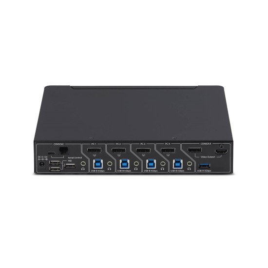 StarTech.com Switch KVM DisplayPort à 4 Ports avec Fonction Mouse Roaming et Multi-View / Picture-in-Picture, 4K 60 Hz, Hub USB 3.0 (5 Gbps), Contrôle par Raccourcis Clavier, Conforme TAA