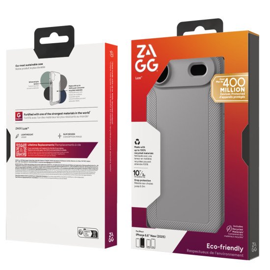 ZAGG Luxe Snap coque de protection pour téléphones portables 16,5 cm (6.5") Housse Gris ZAGG Luxe Snap coque de protection pour téléphones portables 16,5 cm (6.5") Housse Gris