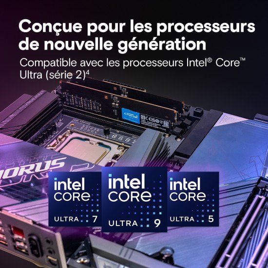 Crucial CT2K32G64C52CU5 module de mémoire 64 Go 2 x 32 Go DDR5 6400 MT/s Crucial CT2K32G64C52CU5 module de mémoire 64 Go 2 x 32 Go DDR5 6400 MT/s