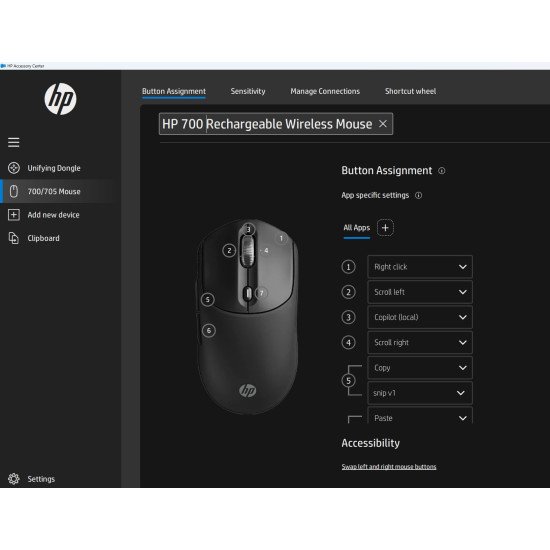 HP Souris sans fil rechargeable 700 HP Souris sans fil rechargeable 700