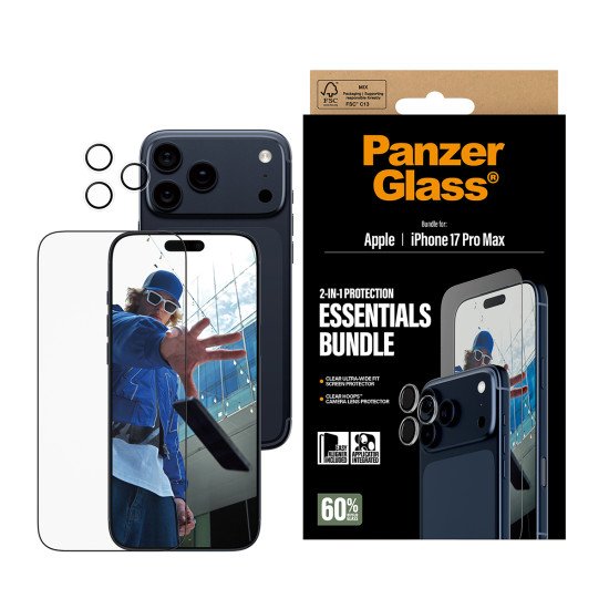 PanzerGlass ® 2-in-1 Essentials Bundle iPhone 17 Pro Max Protection d'écran transparent Apple 1 pièce(s)