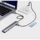 Manhattan Dock/hub USB-C, 7 ports : 3x USB-A + 4x USB-C, Pavec Power Delivery (PD) 100 W - nécessite un chargeur USB-C externe (non inclus). Alimenté par USB (aucune alimentation externe requise) lorsque le PD n'est pas utilisé, aluminium
