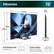 Hisense 75U7DSE 190,5 cm (75") 4K Ultra HD Smart TV Wifi Noir