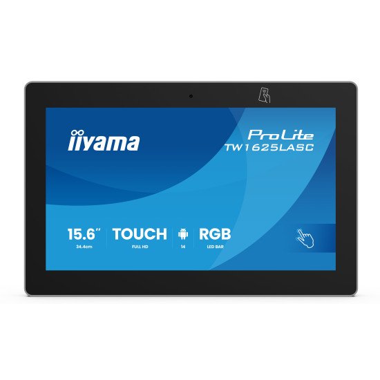 iiyama TW1625LASC-B3PNR Écran d'affichage dynamique Écran plat interactif 39,6 cm (15.6") LED Wifi 450 cd/m² Full HD Noir Écran tactile Intégré dans le processeur Android 24/7