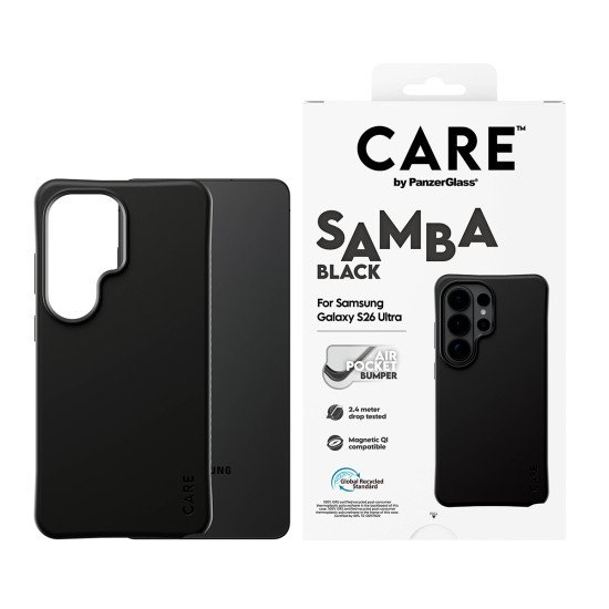 PanzerGlass CARE™ by ® Samba Case Black w. Qi Samsung Galaxy S26 Ultra coque de protection pour téléphones portables Housse Noir