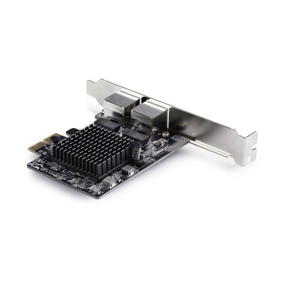 StarTech.com Carte Réseau PCIe Gigabit 5G à 2 Ports, Carte LAN PCI Express 5G/2,5G/1G/100M/10M, Realtek RTL8126, Windows et Linux, Conforme TAA