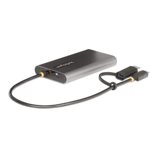 StarTech.com Adaptateur USB-C vers Double HDMI - USB-C ou A vers 2x HDMI - 4K 60Hz - 100W Power Delivery Pass-Through - Adaptateur Vidéo avec Câble Intégré de 30cm - Convertisseur USB-C vers HDMI pour PC Portable