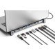 Manhattan Dock/hub USB-C avec lecteur de cartes et MST, 7 ports : Ethernet, 2x HDMI 4K@60Hz, 3x USB-A + USB-C, avec PD 100W - nécessite un chargeur USB-C externe (non inclus). Alimenté par USB (aucune alimentation externe requise) lorsque le PD n'est pas 