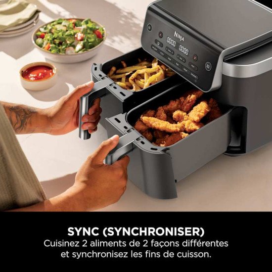 Ninja DualZone Double 7,6 L Autonome Friteuse d'air chaud Noir