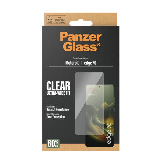 PanzerGlass ® Screen Protector Motorola Edge 70 | Ultra-Wide Fit Protection d'écran transparent 1 pièce(s)