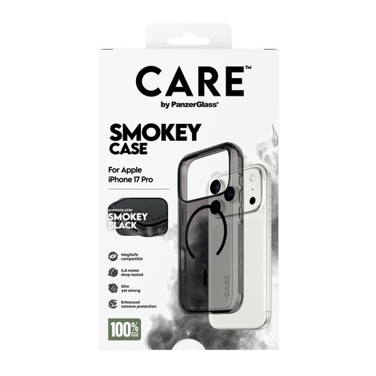 PanzerGlass CARE by ® Flagship Case Urban Explorer Smokey w. Black MagSafe iPhone 17 Pro coque de protection pour téléphones portables Housse Noir PanzerGlass CARE by ® Flagship Case Urban Explorer Smokey w. Black MagSafe iPhone 17 Pro coque de protection pour téléphones portables Housse Noir