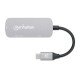Manhattan Dock/hub USB-C, 3 ports : HDMI, USB-A, USB-C, avec Power Delivery (PD) 100 W - nécessite un chargeur USB-C externe (non inclus). Alimenté par USB (aucune alimentation externe requise) lorsque le PD n'est pas utilisé, aluminium