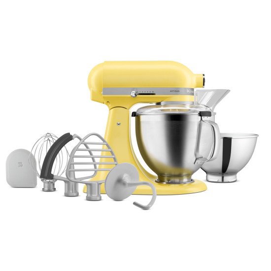 KitchenAid 5KSM195PSEBT mixeur Robot mixer 300 W Acier inoxydable, Jaune