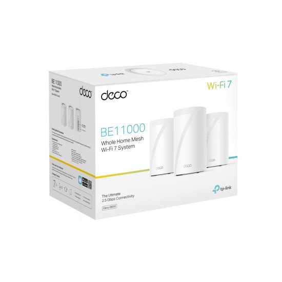 TP-Link Deco BE65 Tri-bande (2,4 GHz / 5 GHz / 6 GHz) Wi-Fi 7 (802.11be) Blanc 4 Interne