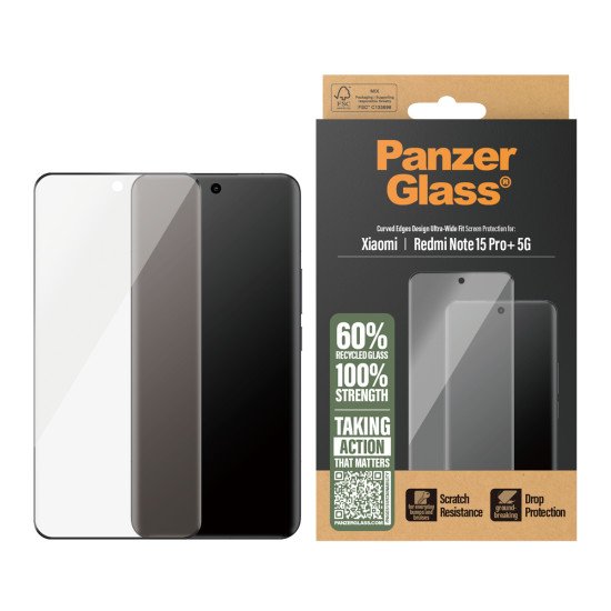 PanzerGlass ® Screen Protector w. Black Frame Xiaomi Redmi Note 15 Pro+ 5G | Poco M8 Pro | Ultra-Wide Fit Protection d'écran transparent 1 pièce(s)