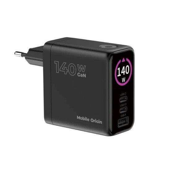Mobile Origin MO-140WDCH-PW21 chargeur d'appareils mobiles Universel Noir Secteur Charge rapide Intérieure