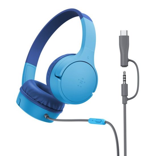 Belkin SoundForm Mini Casque Avec fil Arceau Appels/Musique USB Type-C Bleu