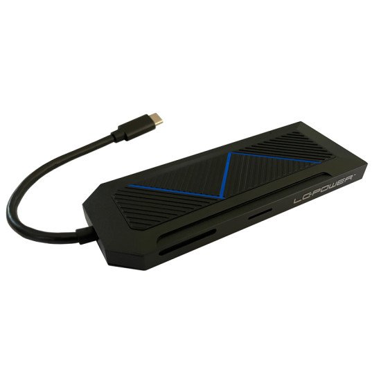 LC-Power LC-HUB-C-MULTI-6-RGB hub & concentrateur USB 3.2 Gen 2 (3.1 Gen 2) Type-C 5000 Mbit/s Noir