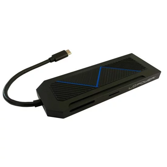 LC-Power LC-HUB-C-MULTI-6-RGB hub & concentrateur USB 3.2 Gen 2 (3.1 Gen 2) Type-C 5000 Mbit/s Noir LC-Power LC-HUB-C-MULTI-6-RGB hub & concentrateur USB 3.2 Gen 2 (3.1 Gen 2) Type-C 5000 Mbit/s Noir