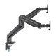 Manhattan Support de bureau double pour TV/moniteurs (bras à ressort à Bras articulé), écrans 13" à 45", fixation à l'arrière par pince ou passe-câble, Compatibilité VESA : 75x75 et 100x100 mm (vérifiez les dimensions des quatre trous de fixatio