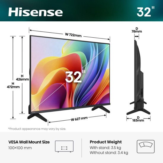 Hisense 32A49S 81,3 cm (32") HD Smart TV Wifi Noir