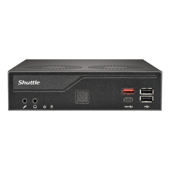 Shuttle Slim PC DH810 , S1851, 1x HDMI (2.1), 1x DP, 1x USB-C (DP), 1x 2.5", 2x M.2, 2x LAN (Intel 1G + 2.5G), 2x COM, fonctionnement permanent 24/7, attaches VESA Shuttle Slim PC DH810 , S1851, 1x HDMI (2.1), 1x DP, 1x USB-C (DP), 1x 2.5", 2x M.2, 2x LAN (Intel 1G + 2.5G), 2x COM, fonctionnement permanent 24/7, attaches VESA