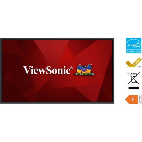 Viewsonic CDE43G3-1C Écran d'affichage dynamique Écran plat de signalisation numérique 109,2 cm (43") LCD 500 cd/m² 4K Ultra HD Noir 24/7