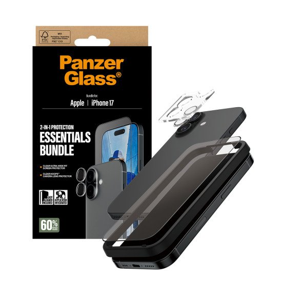 PanzerGlass ® 2-in-1 Essentials Bundle iPhone 17 Protection d'écran transparent Apple 1 pièce(s)