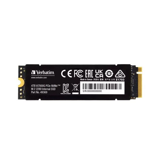 Verbatim Vi7000 M.2 4 To PCI Express 4.0 NVMe Verbatim Vi7000 M.2 4 To PCI Express 4.0 NVMe