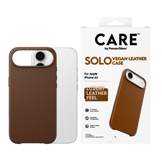 PanzerGlass CARE™ by ® Solo Case Brown iPhone Air coque de protection pour téléphones portables Housse Marron