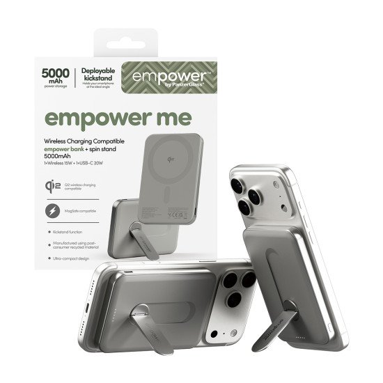 PanzerGlass empower by ® empower Bank w. Spin Stand | 5000mAh | Titanium Protection d'écran transparent Apple 1 pièce(s)