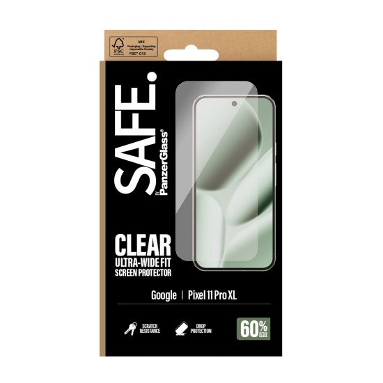 PanzerGlass SAFE. by ® Screen Protector Google Pixel 11 Pro XL | Ultra-Wide Fit Protection d'écran transparent 1 pièce(s)