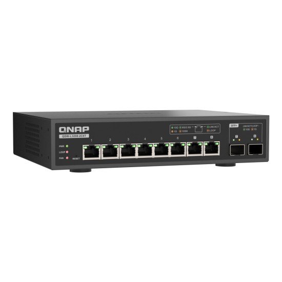 QNAP QSW-L3208-2C6T commutateur réseau Géré L2 10G Ethernet (100/1000/10000) Bureau Noir