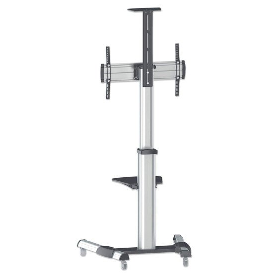 Manhattan Chariot pour TV/moniteurs, écrans 37"–65", Compatibilité VESA : de 200x200 à 600x400 mm (vérifiez les dimensions des quatre trous de fixation à l'arrière), charge max. 50 kg, argent, LFD, support, garantie à vie