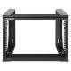 Intellinet Rack réseau mural ouvert 19", 6U, cadre pivotant frontal, montage 2 montants, profondeur 450 mm, livré à plat, noir RAL 9004