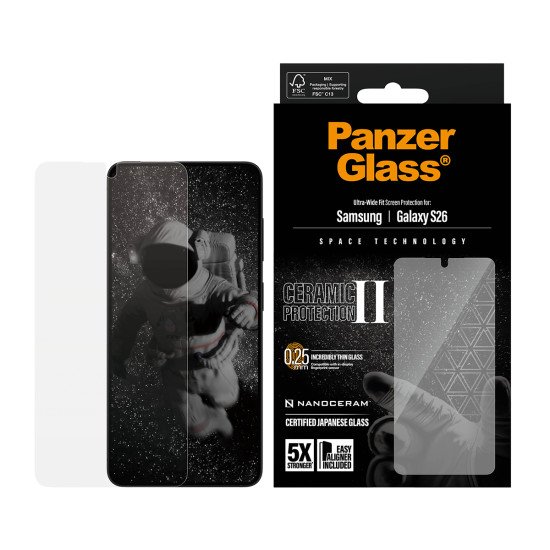 PanzerGlass ® Ceramic Screen Protector Samsung Galaxy S26 | Ultra-Wide Fit w. EasyAligner Protection d'écran transparent 1 pièce(s)