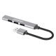 Manhattan Hub USB-A 4 ports, 4x USB-A (1x 5 Gbps USB 3.0 + 3x 480 Mbps USB 2.0), Alimenté par USB (aucune alimentation externe requise), aluminium