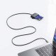 Manhattan Lecteur de cartes à puce à contact USB-C, avec emplacement microSD, connecteur USB-C mâle, compatible avec Windows, macOS et Linux, lit les cartes SIM avec adaptateur, câble de 1 m, noir, garantie de 3 ans