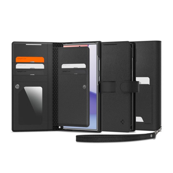 Spigen Wallet S Plus coque de protection pour téléphones portables 17,3 cm (6.8") Folio porte carte Noir