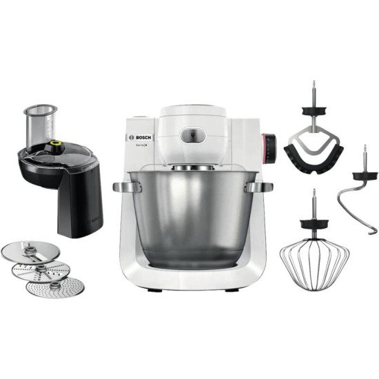 Bosch Serie 6 MUMS6EW13D robot de cuisine 1600 W 5,5 L Noir, Acier inoxydable, Blanc