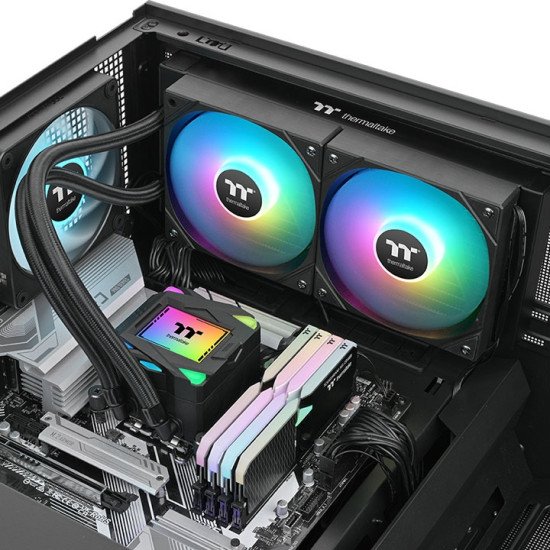 Thermaltake LA240 ARGB Carte-mère Kit de refroidissement du liquide 12 cm Noir 1 pièce(s) Thermaltake LA240 ARGB Carte-mère Kit de refroidissement du liquide 12 cm Noir 1 pièce(s)