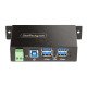 StarTech.com Hub USB 3.0 4 Ports avec 4x USB-A, Boîtier Industriel en Métal, Hub USB 4 ports avec Protection ESD, Montage Mural, sur Table ou sur Rail, USB 3.0/3.1/3.2 Gen 1 5Gbps