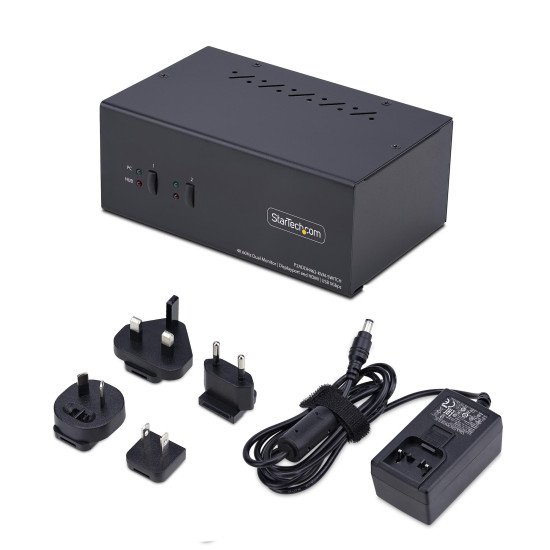 StarTech.com Commutateur KVM 2 Ports DisplayPort et HDMI, 4K 60Hz, 1 Moniteur HDMI et 1 Moniteur DP, Switch KVM 2 Ports, Hub USB 5Gbps 2 Ports, 2 Ports USB HID, Conforme TAA StarTech.com Commutateur KVM 2 Ports DisplayPort et HDMI, 4K 60Hz, 1 Moniteur HDMI et 1 Moniteur DP, Switch KVM 2 Ports, Hub USB 5Gbps 2 Ports, 2 Ports USB HID, Conforme TAA